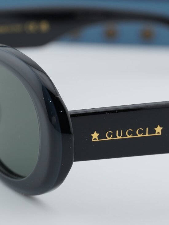 Gucci GG1587SA 001 Oval Sunglasses - Black / Grey main image 10
